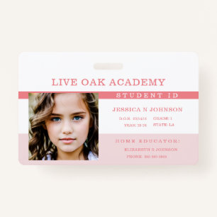 Homeschool Student ID Badge   Bubblegum Pink