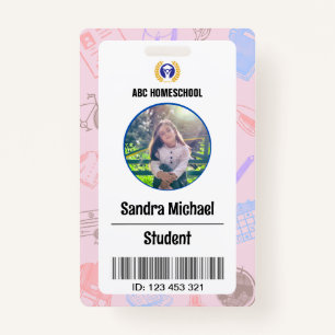 Homeschool Student ID Badge, Child Photo & Barcode ID Badge