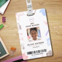 Homeschool Student ID Badge, Child Photo, Barcode,