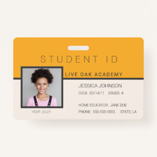 Homeschool Student ID Badge   Doodles Orange