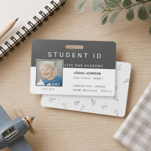 Homeschool Student ID Badge Paper Airplanes