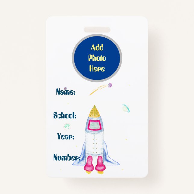 Homeschool Student ID Badge - Rocketship (Front)