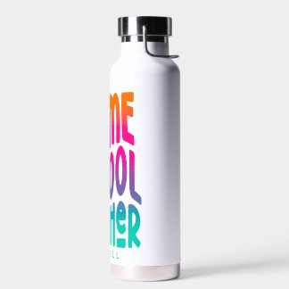 Homeschool Teacher Colourful Ombre Text Water Bottle