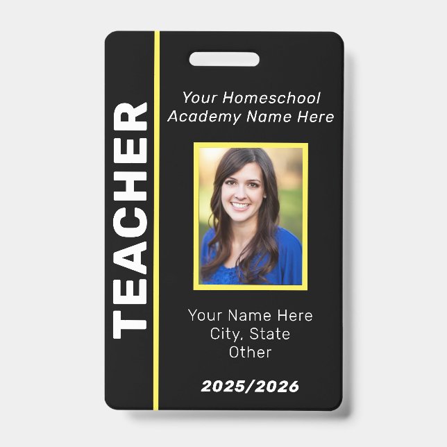 Homeschool Teacher ID Badge (Front)