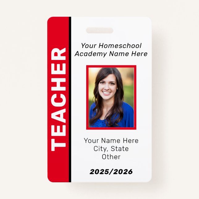 Homeschool Teacher ID Badge (Front)