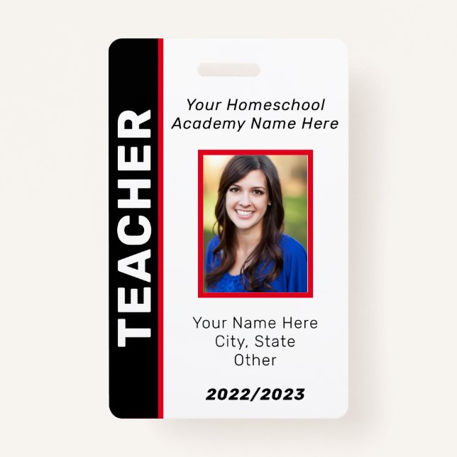 Homeschool Teacher ID Badge (Front)