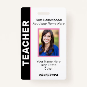 Homeschool Teacher ID Badge