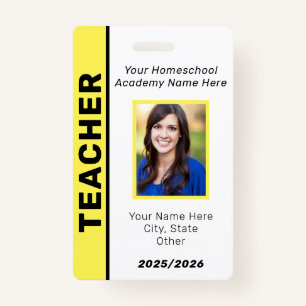 Homeschool Teacher ID Badge