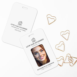 Homeschool Teacher ID Badge   Minimalist White