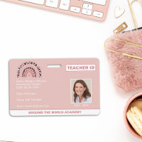 Homeschool Teacher ID Boho Rainbow Badge