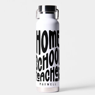Homeschool Teacher Minimalist Typography Water Bottle