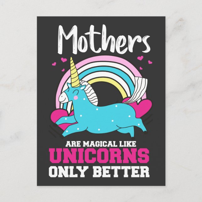 Homeschool Teacher Mothers Day Family Unicorn Postcard (Front)