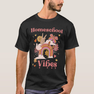 Homeschool Vibes Retro Home School Back To First D T-Shirt