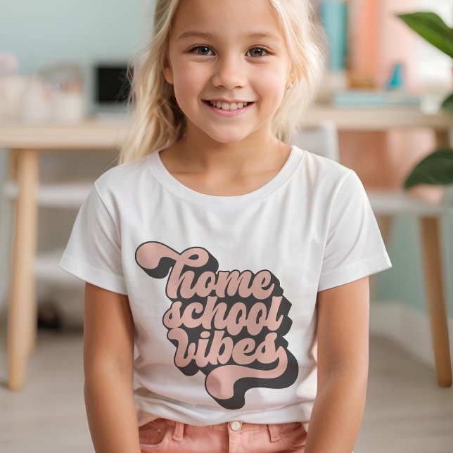 Homeschool Vibes Retro Style Customisable T-Shirt (Creator Uploaded)
