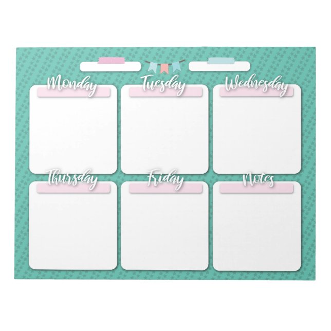 HOMESCHOOL WEEKLY PLANNER Notepad (Front)
