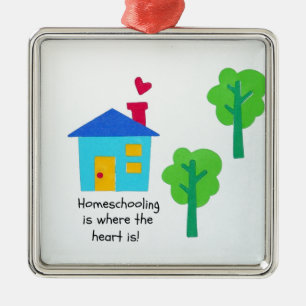 Homeschooling is where the heart is! metal tree decoration