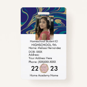 Homeschooling School ID Abstract Photo Badge ID Badge