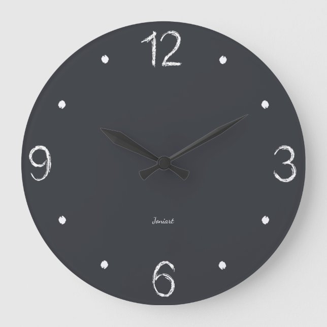 Homeschooling Study Room Wall Chalkboard Black  Large Clock (Front)