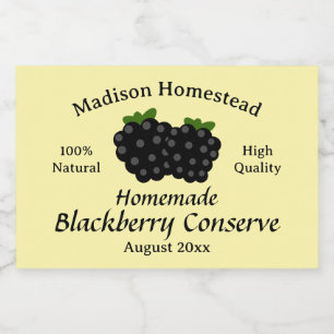 Homestead Blackberry Conserve Jelly Jam template Food Label