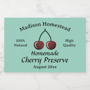 Homestead Cherry Preserve original template Food Label