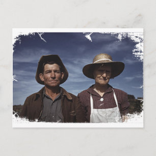 Homestead Farmer & Wife Postcard