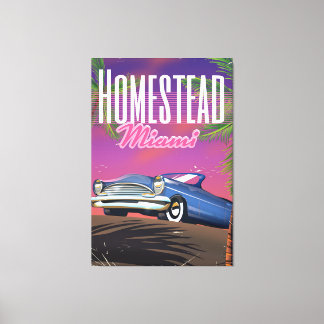 Homestead Florida USA 80s travel poster Canvas Print