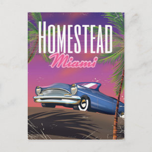 Homestead Florida USA 80s travel poster Postcard