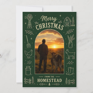 Homestead Merry Christmas Farm Photo Card
