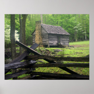 Homestead On A misty Morning Poster