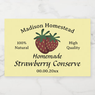Homestead Strawberry Conserve Jelly template Food Label
