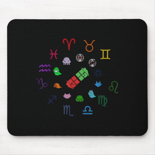 Homestuck Emblems Zodiac Signs Funny Men Women Kid Mouse Mat (Front)