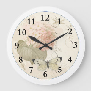 Hometime Old-Style   Antique Red Roses   Retro Rom Large Clock