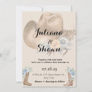 Hometown Country Wedding  Holiday Card