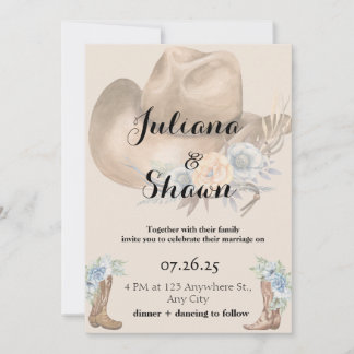 Hometown Country Wedding  Holiday Card