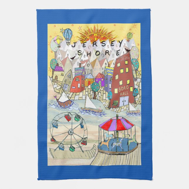 Hometown Jersey Shore Tea Towel (Vertical)