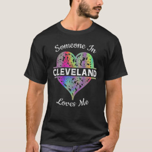 Hometown Rainbow Pride Heart Someone in Cleveland  T-Shirt