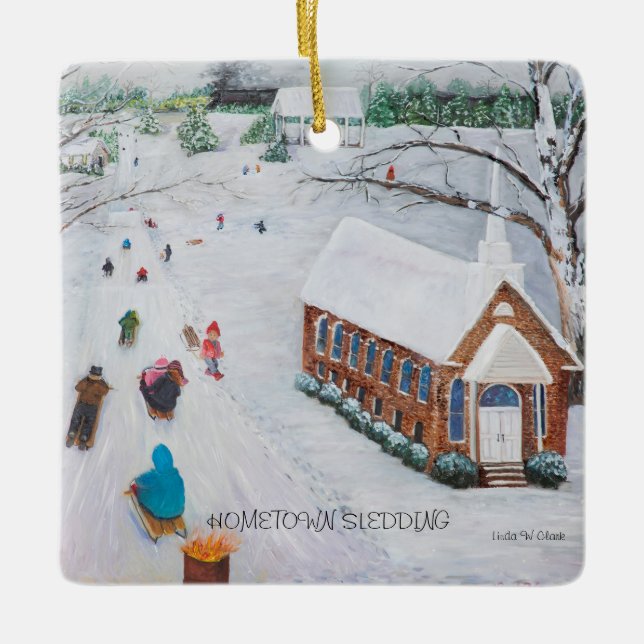 Hometown Sledding 2024 Ornament (Front)