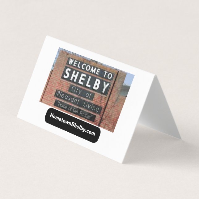 HometownShelby.com Folded Business Card (Front)