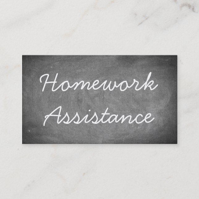 Homework Assistance Chalkboard Typography Business Card (Front)