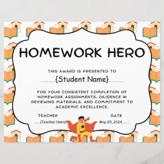 Homework Hero Student Recognition Award