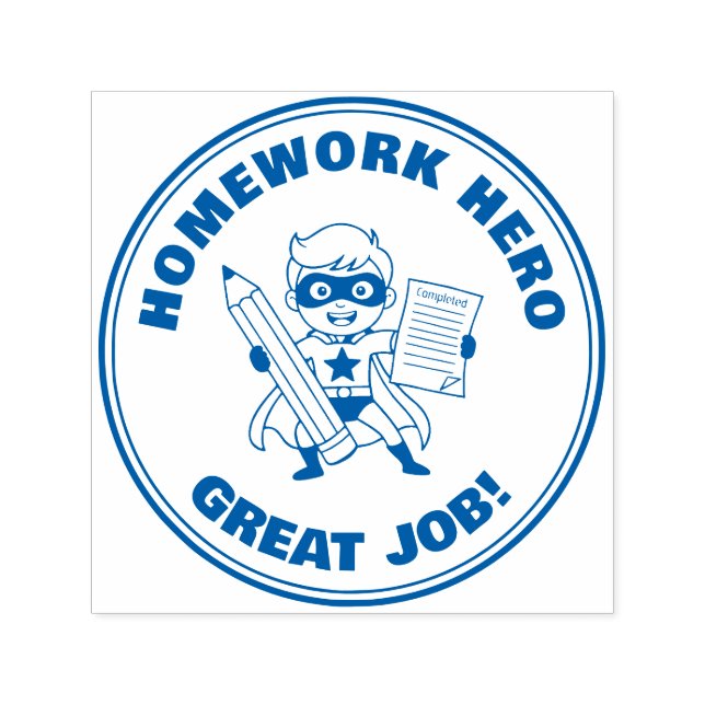Homework Hero Teacher Reward Motivational Self-inking Stamp (Design)