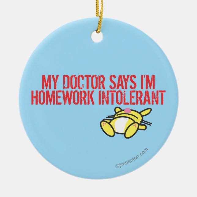 Homework Intollerant Ceramic Tree Decoration (Front)