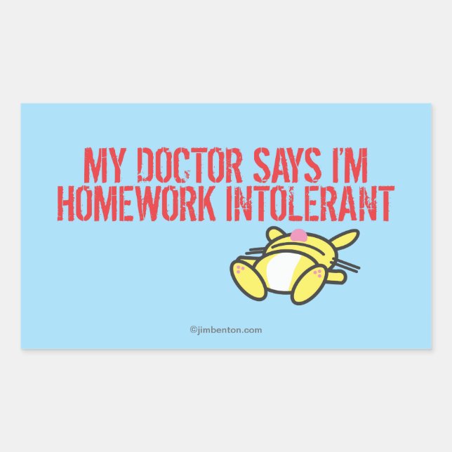 Homework Intollerant Rectangular Sticker (Front)