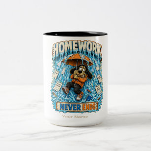 Homework Never Ends Personalised Funny Teacher T-S Two-Tone Coffee Mug