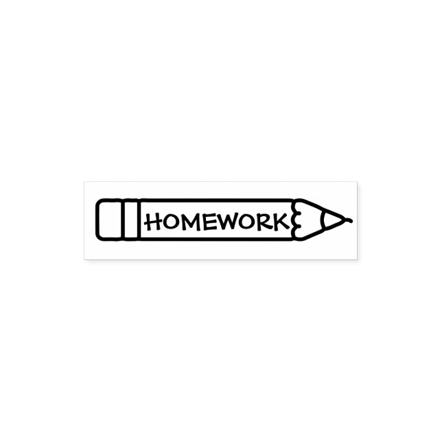 Homework Pencil School Teacher Self-inking Stamp (Design)