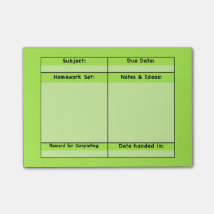Homework Project Post-it Notes