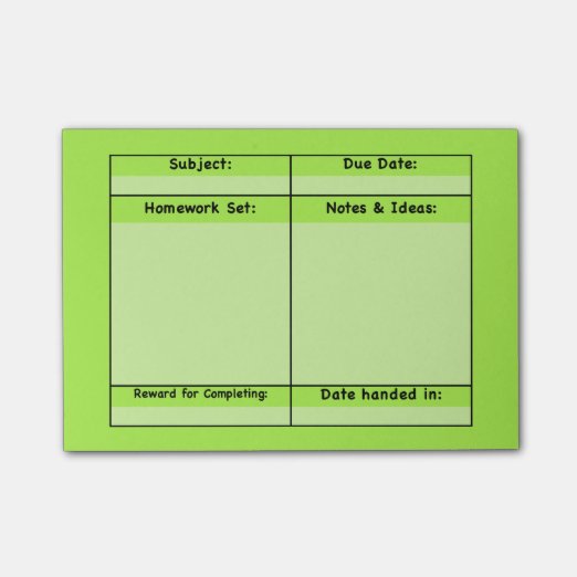 Homework post it notes image