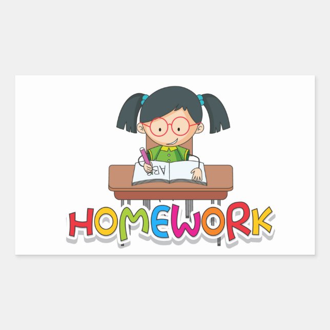 Homework Rectangular Sticker (Front)