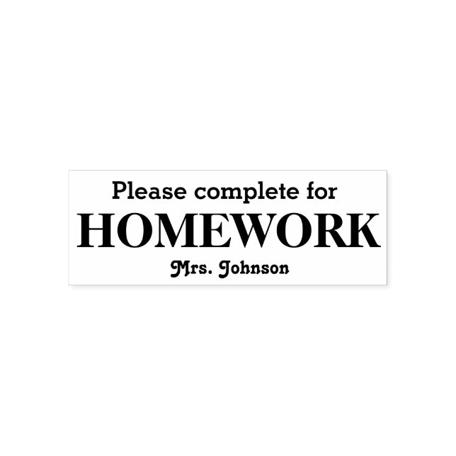 Homework Stamp Personalised with Teacher's Name (Design)