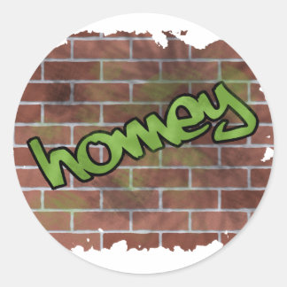 homey graffiti design classic round sticker